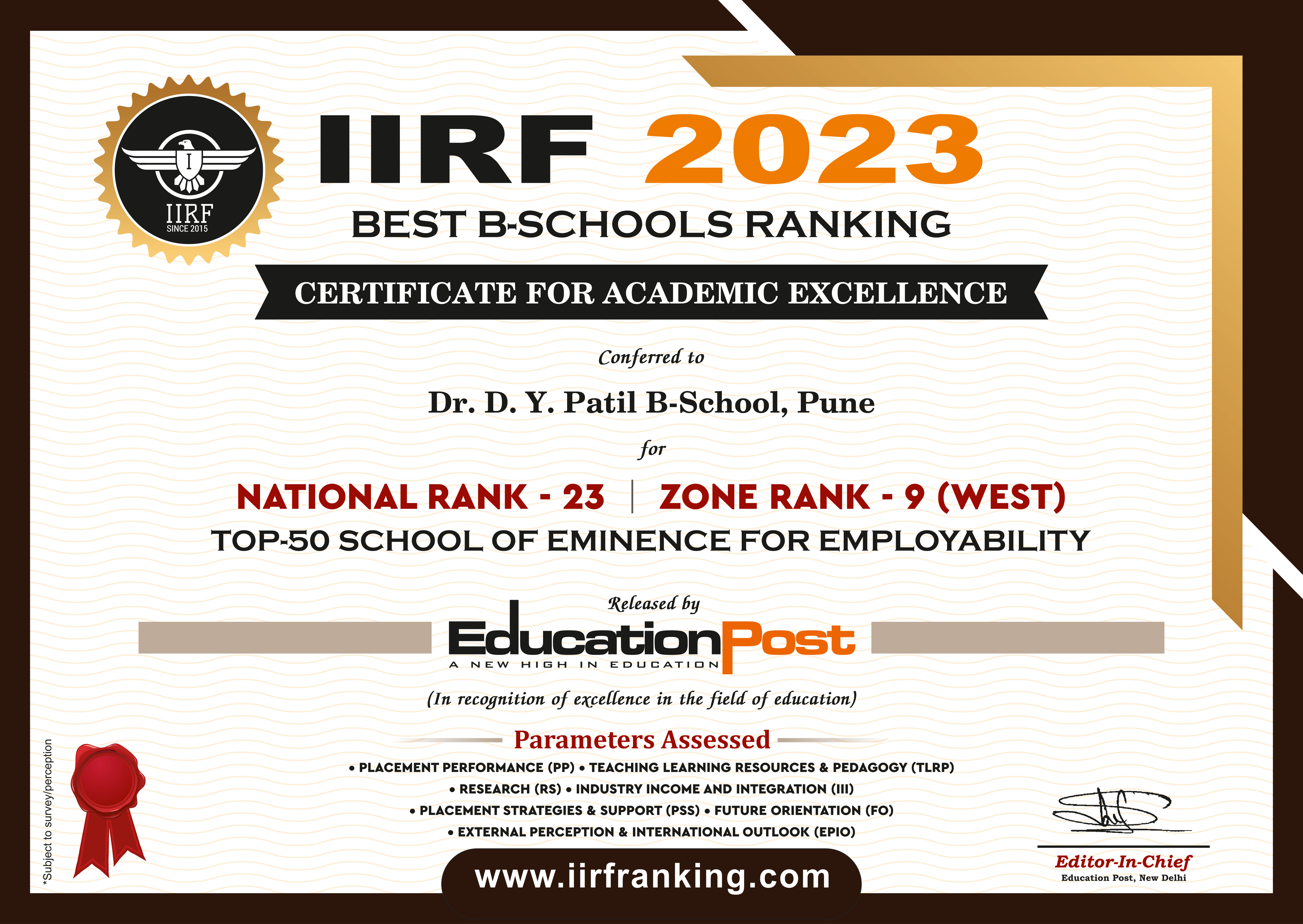 Placement Excellence Award