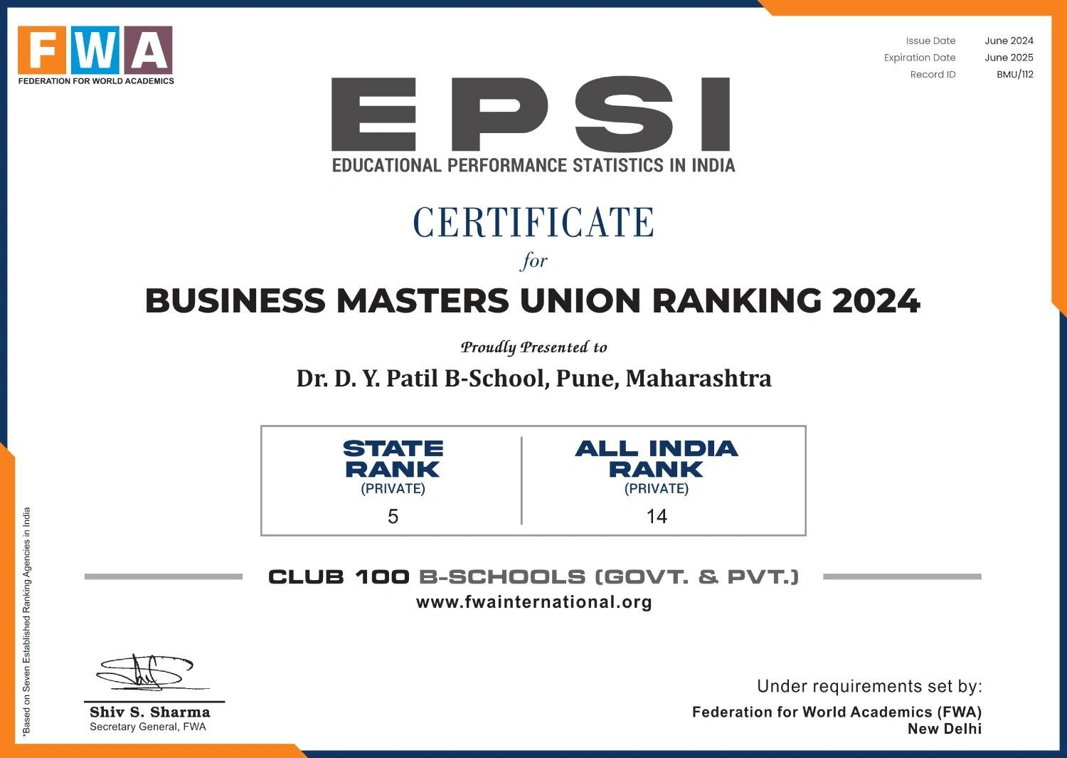Placement Excellence Award