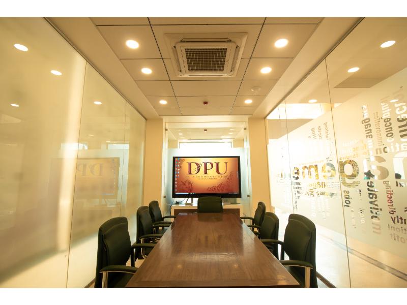 a meeting room of Dr. D. Y. Patil B-school college